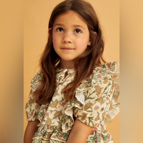 The New Society Indiana Blouse Floral Ruffle Fall Top Youth Childrens Girl’s 4 S - Picture 6 of 9